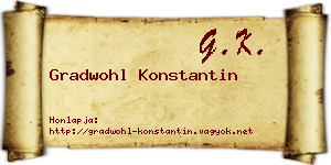 Gradwohl Konstantin névjegykártya